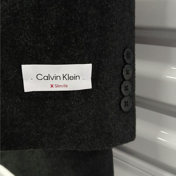 $395 NWT Calvin Klein Men's Wool Blend Coat Size 44L Gray Winter Overcoat - Picture 10 of 14
